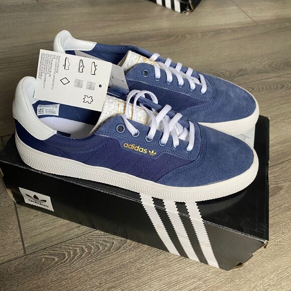 Adidas 3MC Royal Blue and White Skateboarding Shoes Size 9 - Picture 1 of 5